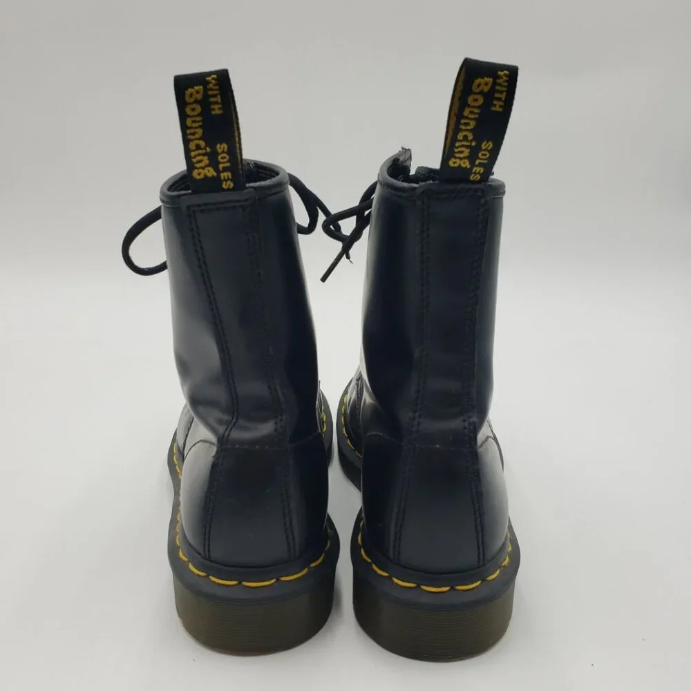 Dr. Martens 1460 Originals Boots 7 Womens Chunky Platform Lace Up Docs Black - Picture 4 of 11